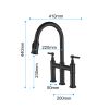 Pull Down Double Handle Kitchen Faucet-dk