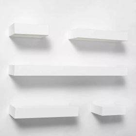 5pc Modern Wall Shelf Set (Color: White)